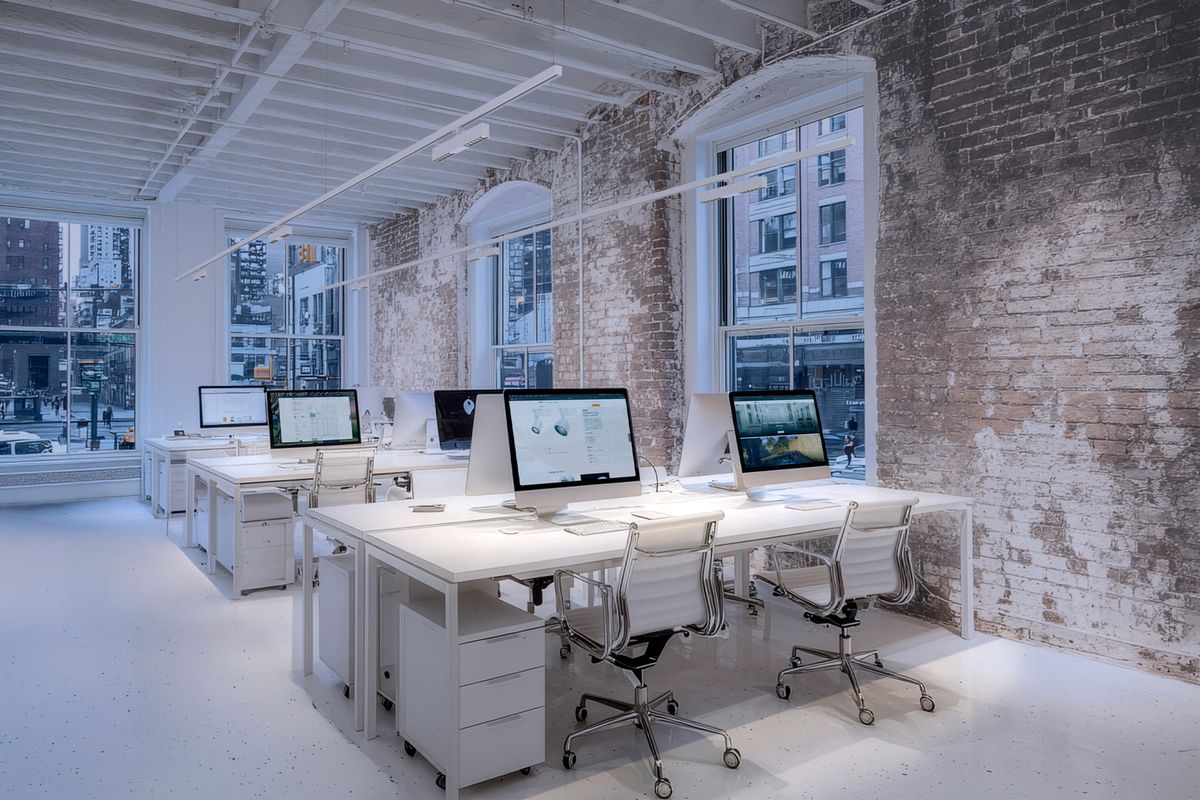 High output from a slim design – for flexible lighting in the office. Visualisation: Electric Gobo