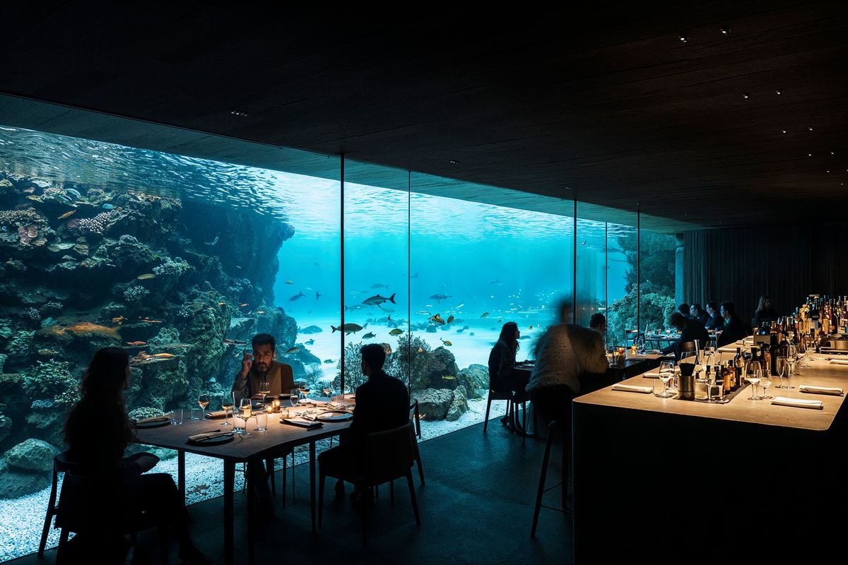 Dramatic, scenographic lighting works best against a subdued background: In prestigious business premises as well as in darkened galleries or in a bar at night. Visualisation: Electric Gobo