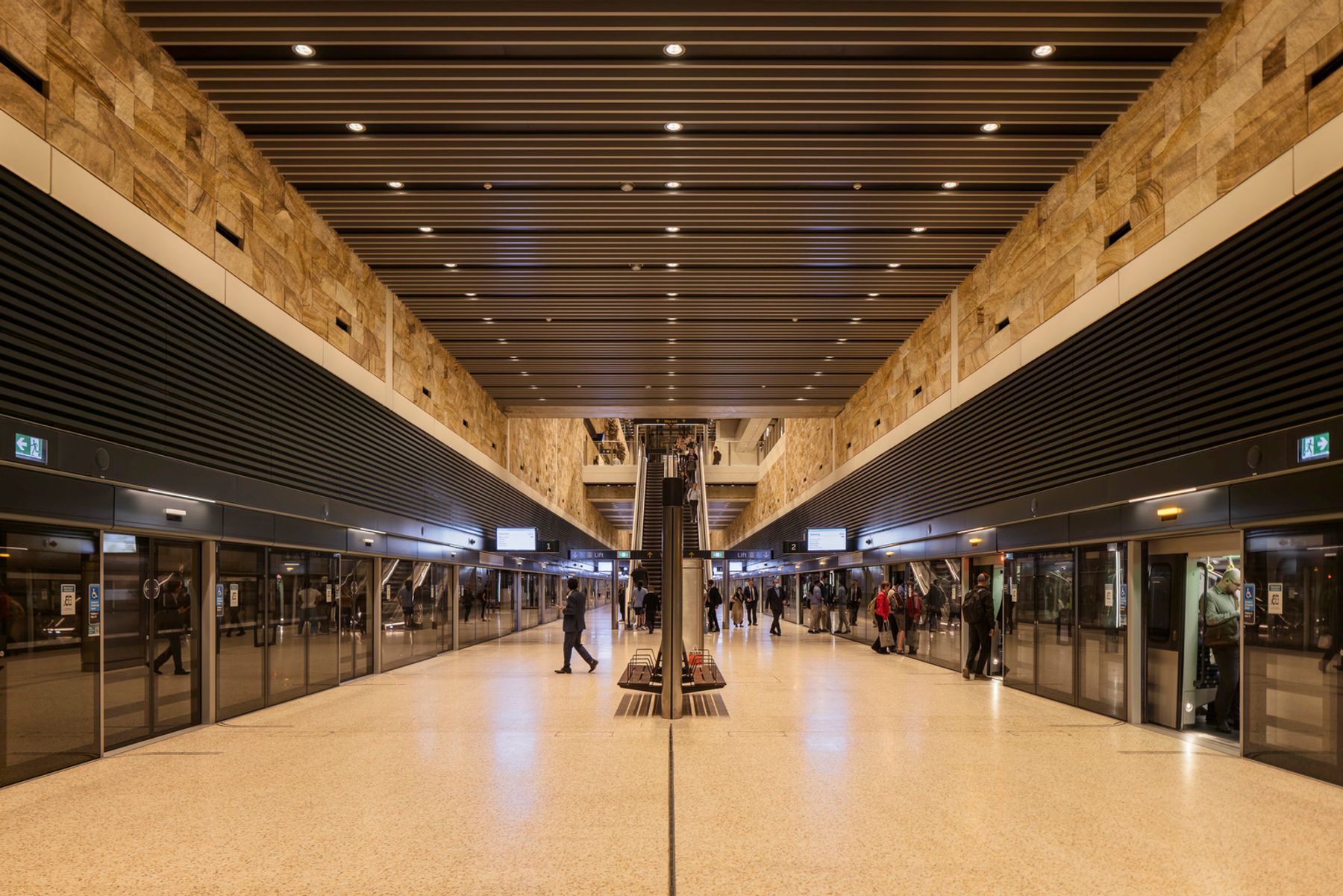 Sydney Metro – Barangaroo station. Architecture: Architectus, Foster + Partners. Sales partner: Jadecross. Photography: Jackie Chan.