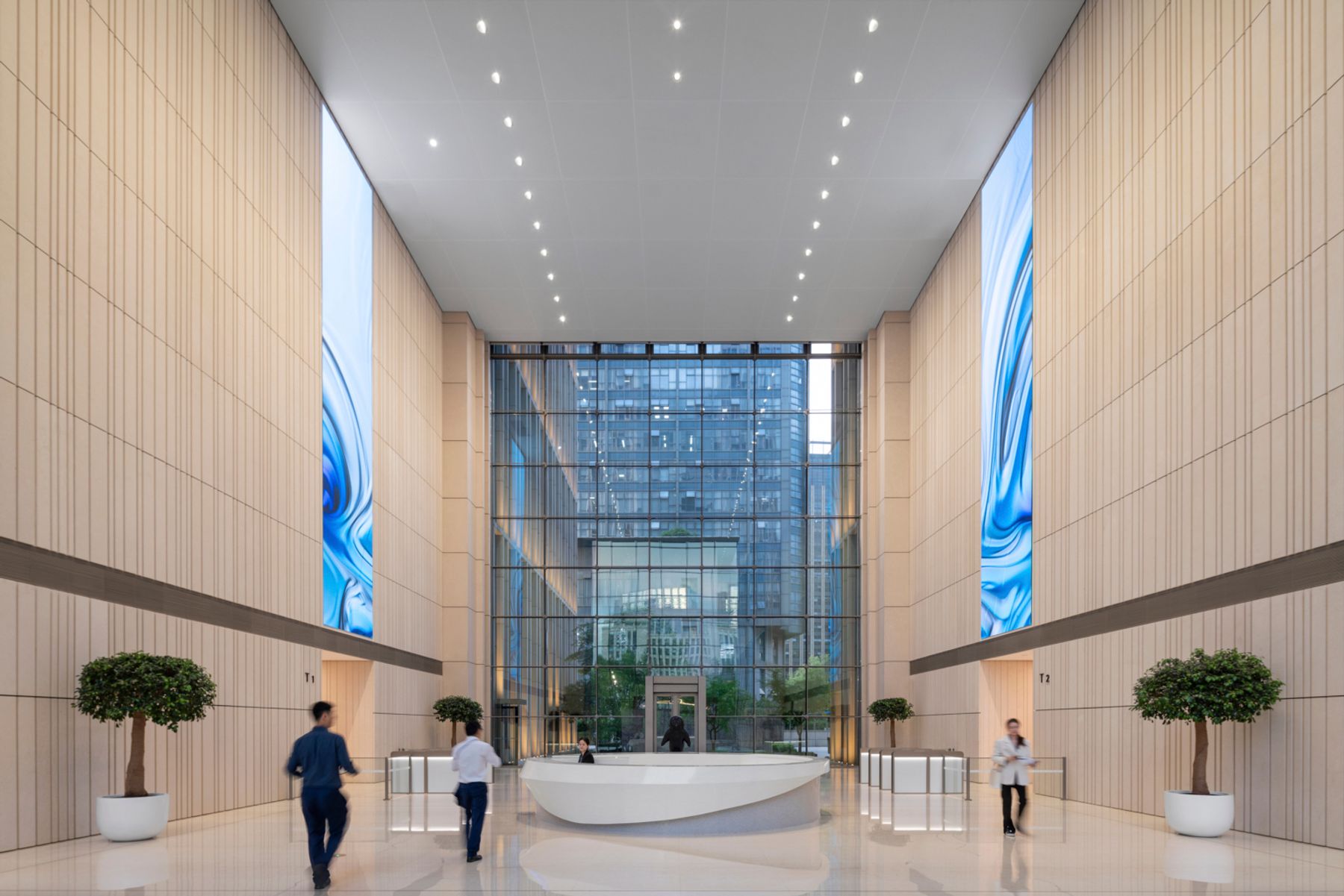 Hengdian Headquarters, Hangzhou. Architecture: gmp Architekten, Hamburg. Interior design: iDA, Shanghai. Lighting design: Shanghai Zen Lighting Design Engineering CO.,LTD, Shanghai. Photography: StudioSZ Photo / Justin Szeremeta.