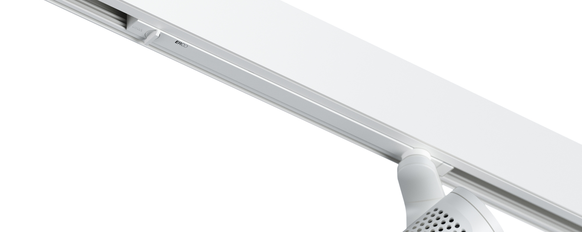 ERCO Hi-trac track with uplights, offering flexible indoor lighting solutions.
