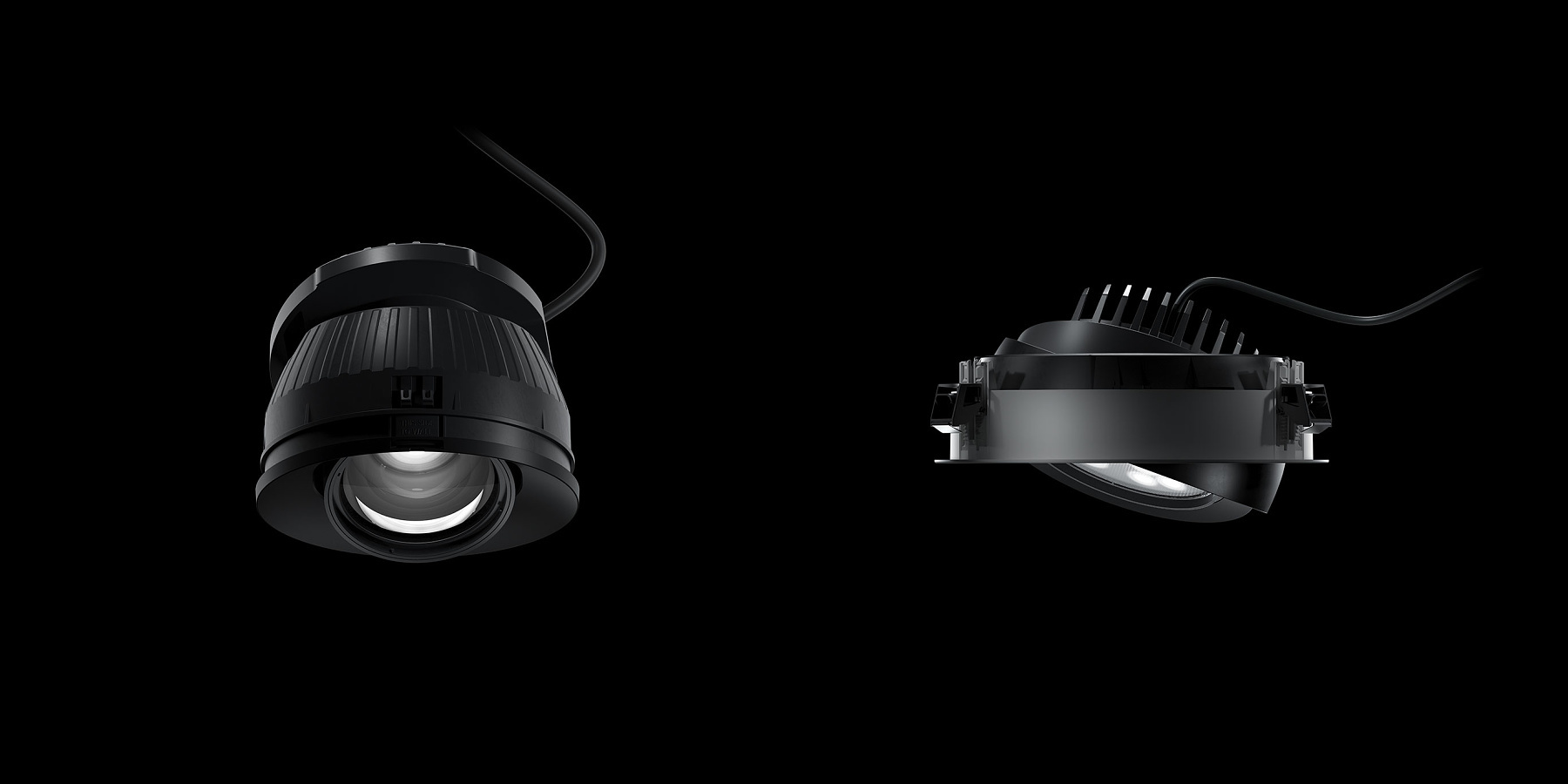 ERCO recessed spotlights for accent lighting, flexible LED luminaire.