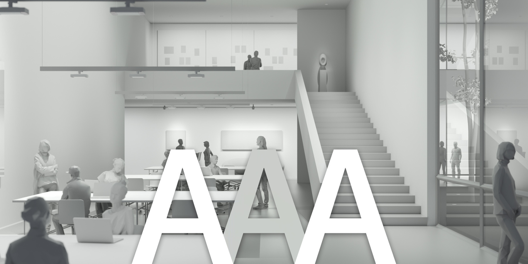 ERCO Human Centric Lighting concept: Office space with vertical lighting for architecture, activity, and atmosphere.
