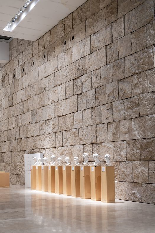 Ara Pacis Museum exhibit in Rome, lit with ERCO LED spotlights enhancing the perception quality.