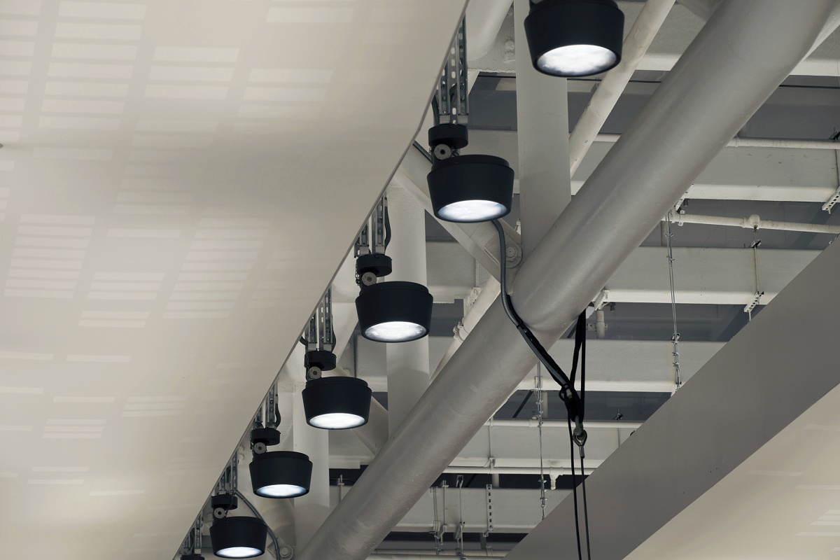 ERCO Kona floodlights as downlights at Asia World-Expo, Hong Kong.