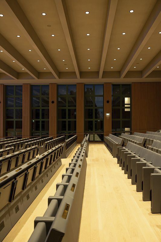 ERCO LED downlights illuminate Bocconi Universitys auditorium, providing uniform, glare-free lighting.