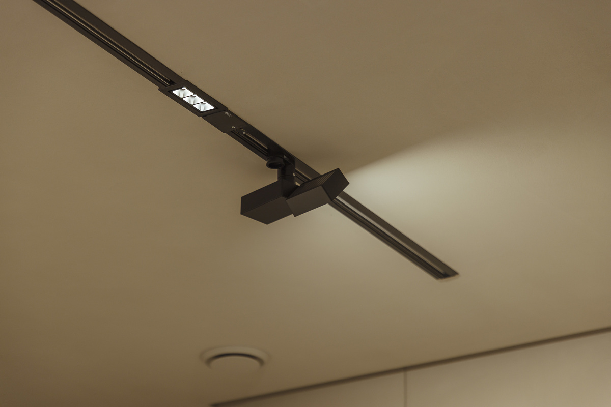 ERCO Opton spotlight on track, accent lighting at Daisy Home, Jeju.