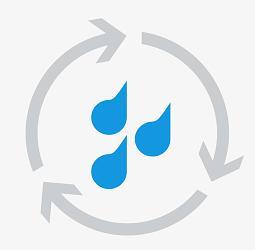 ERCO Greenology: Water cycle symbol representing sustainability in lighting technology.