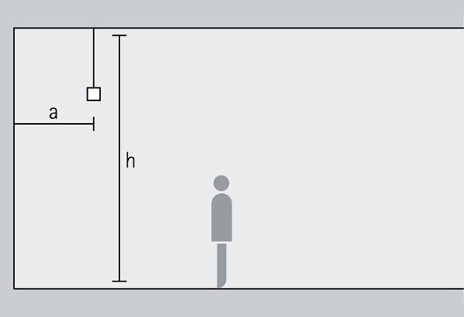 Diagram of Hi-trac track with uplight, showing dimensions for ceiling illumination.