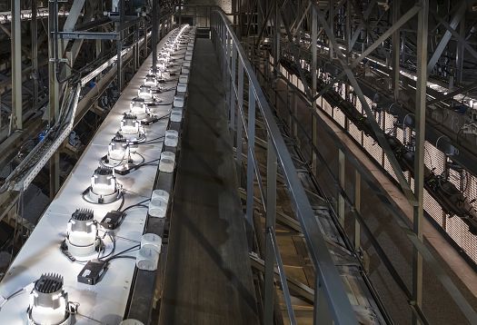 ERCO Atrium LED downlights providing efficient lighting at the Hamburg State Opera.