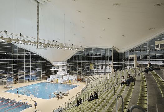 LED lighting at Munichs Aquatic Centre, enhancing energy efficiency and visual comfort.