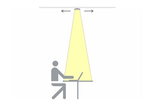 ERCO Jilly downlight on track system providing flexible office lighting for individual workspaces.