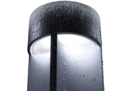 ERCO outdoor luminaire: Robust and weatherproof for stations and public spaces.