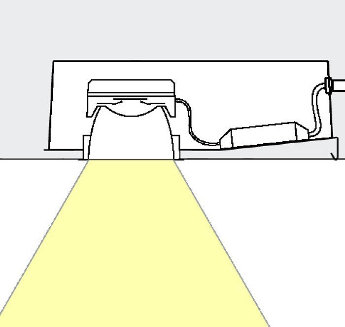 Lightcast LED recessed luminaire for modernizing existing lighting installations.