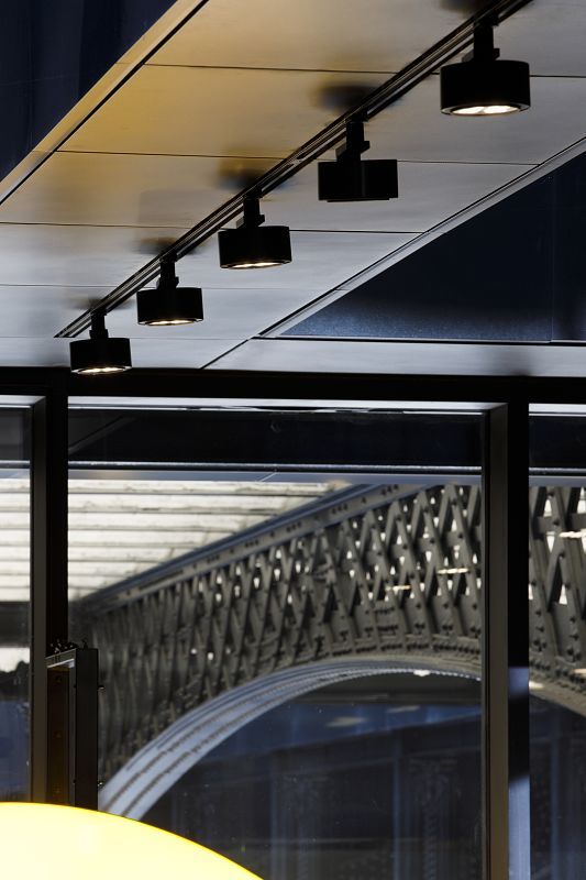ERCO Parscan spotlights providing accent lighting in the Louvre Post Office, Paris.