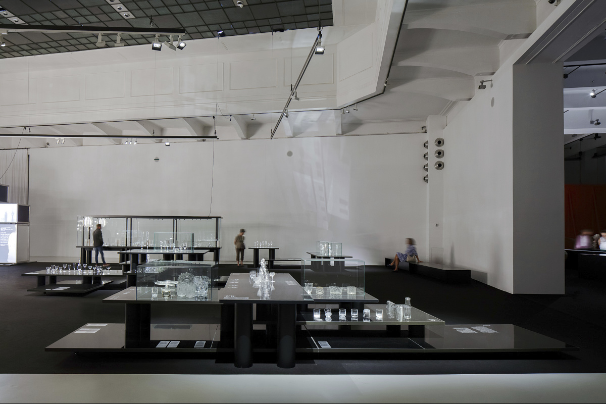 MAK Museum Vienna exhibition space illuminated by ERCO LED track spotlights.
