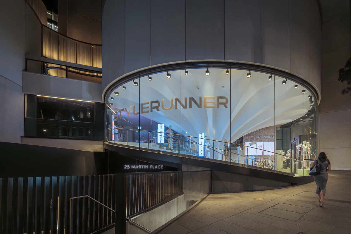 ERCO LED lighting at Martin Place, Sydney, featuring Quintessence round recessed luminaires and Lightscan projectors.