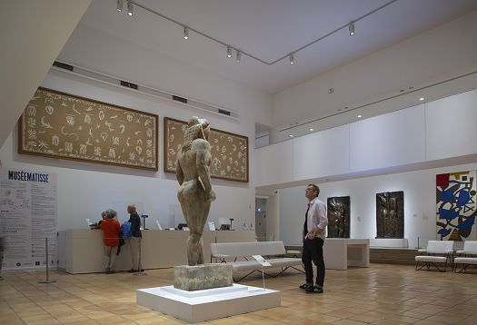 Musée Matisse interior featuring LED lighting enhancing art, Nice, France.