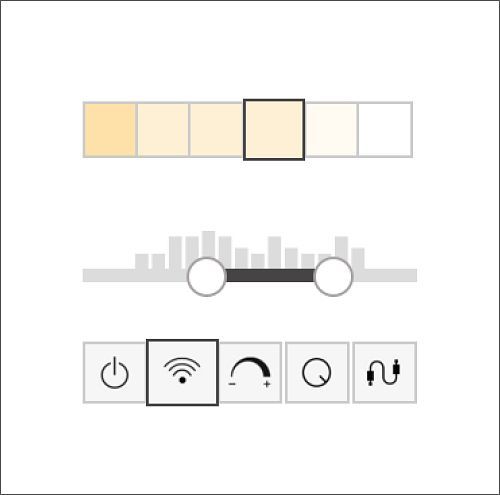ERCO light control interface: Brightness, connectivity, and dimming for office lighting.
