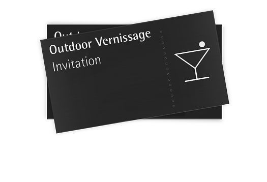Outdoor Vernissage invitation, celebrating cultural experiences with light.