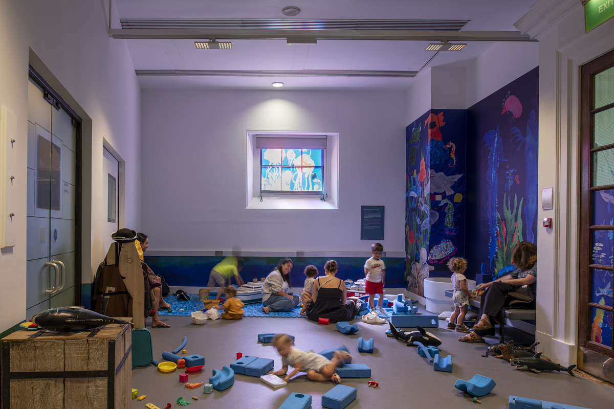 Childrens sensory area at the National Maritime Museum, London, featuring ERCO LED lighting for inclusive design.