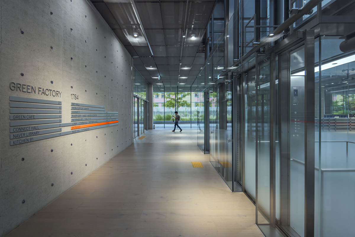 NAVER 1784 interior featuring ERCO lighting, blending wayfinding with modern design.