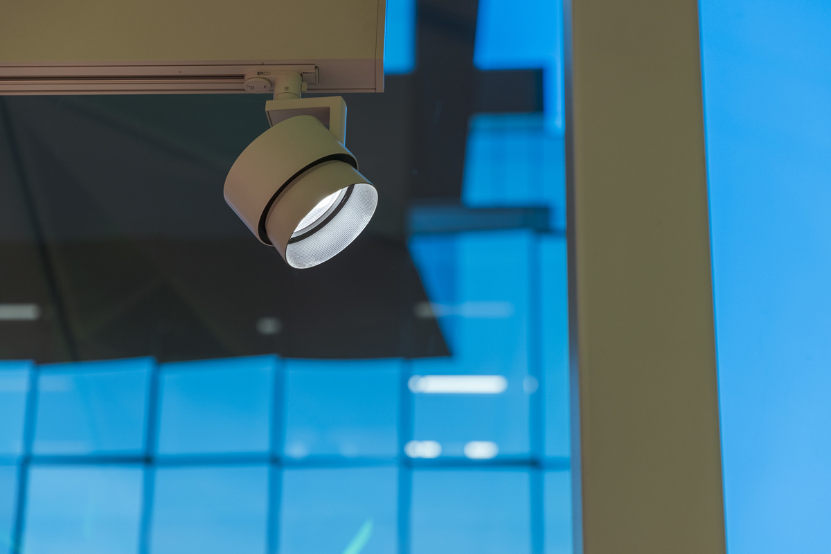 ERCO spotlight providing accent lighting at Parramatta Square, Sydney.