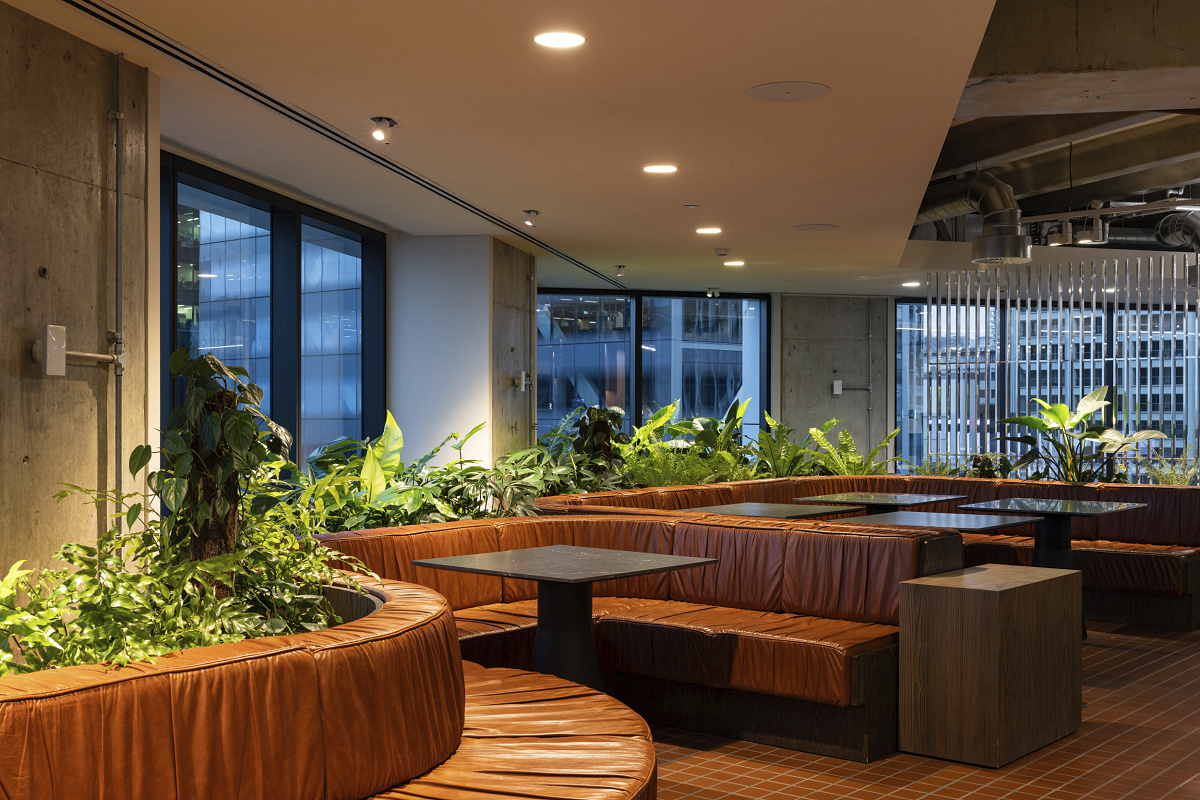 ERCO Iku downlights illuminate the modern Precinct Properties office space in Auckland.