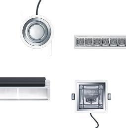 ERCO LED recessed luminaires: downlights and wallwashers for high-quality indoor lighting solutions.