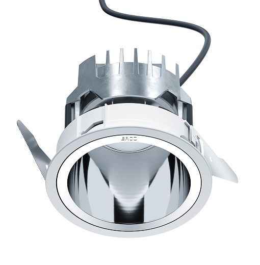 ERCO LED recessed downlight for indoor use, ideal for accent lighting and visual comfort.