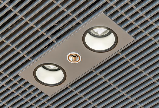 ERCO Atrium LED downlights in a ceiling installation at the Ferry Porsche Congress Center.