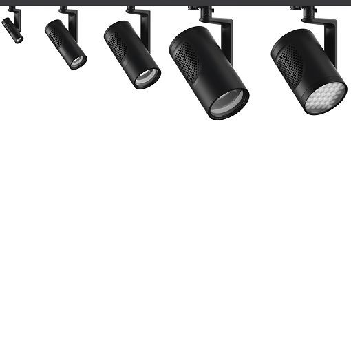 ERCO LED spotlights for tracks, providing flexible accent and wallwashing lighting solutions.