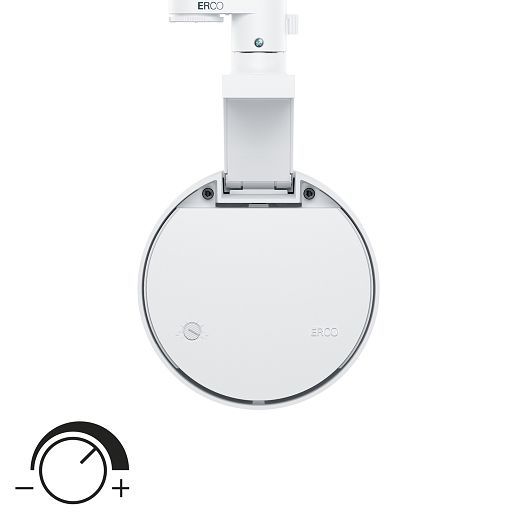 ERCO LED spotlight for track lighting, offering flexible accent and wallwashing.