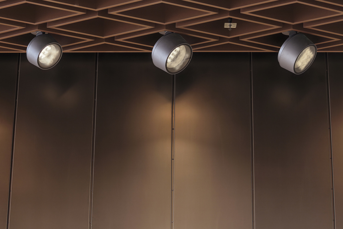 ERCO Kona LED projectors providing targeted, glare-free lighting at Waterloo Metro Station, Sydney.