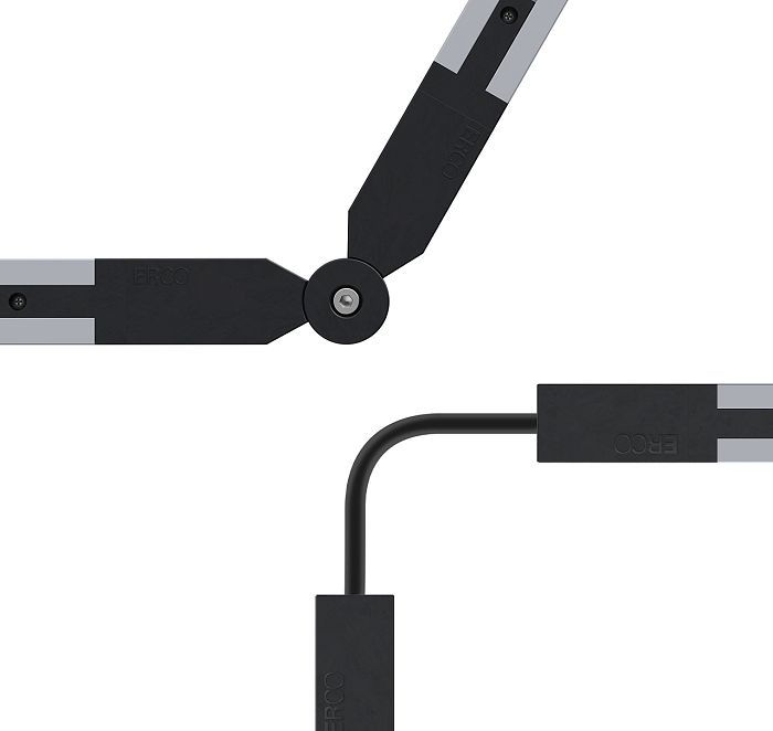 Close-up of an ERCO Minirail 48V track system, showcasing flexibility and miniaturization for lighting solutions.