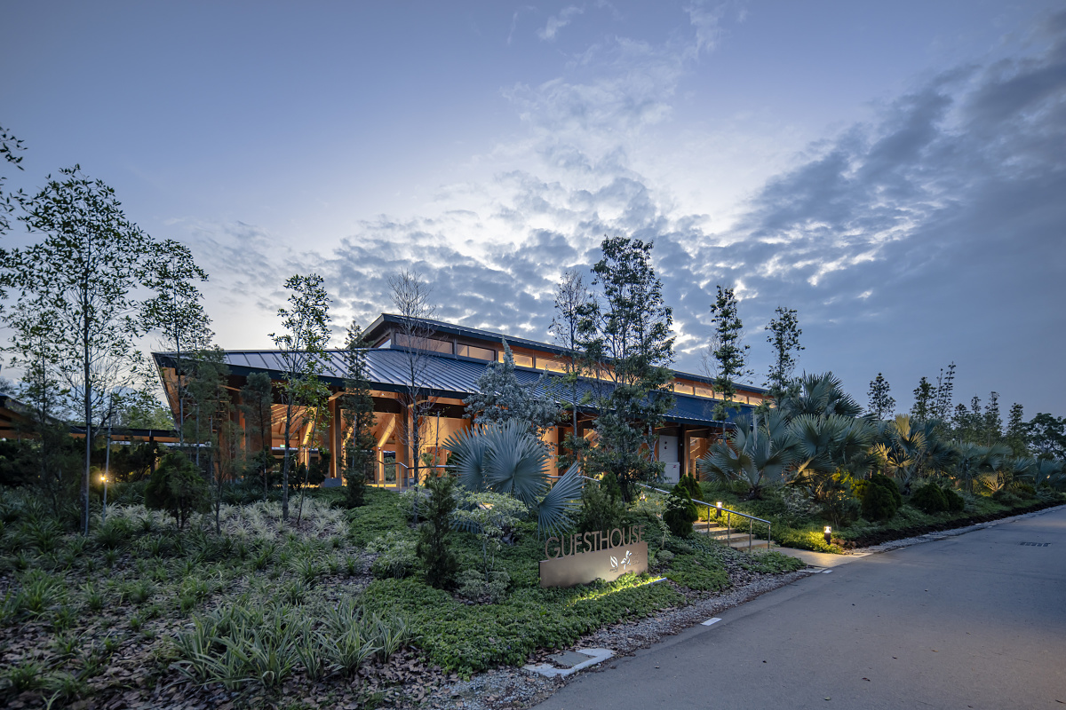 The Guesthouse at Japanese Gardens, Singapore, featuring ERCO LED lighting.