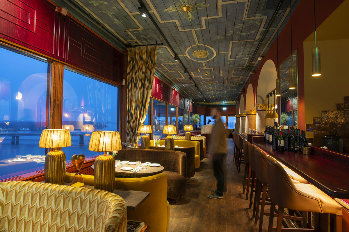 Atmospheric LED lighting in Hotel Villa Foresta, Stockholm.