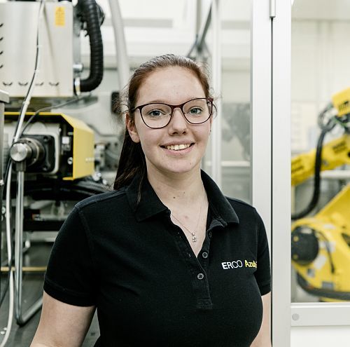 ERCO apprentice in production, showcasing hands-on skills.