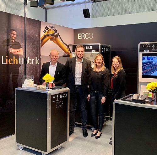 ERCO booth with staff promoting vocational training and dual study programs.