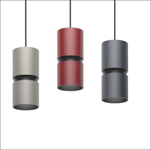 ERCO Casambi Bluetooth pendant luminaires in various colors for wireless control.