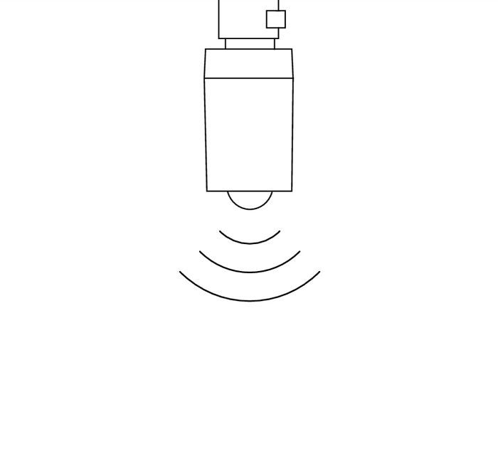 ERCO motion detector with light sensor for wireless lighting control via Casambi Bluetooth.