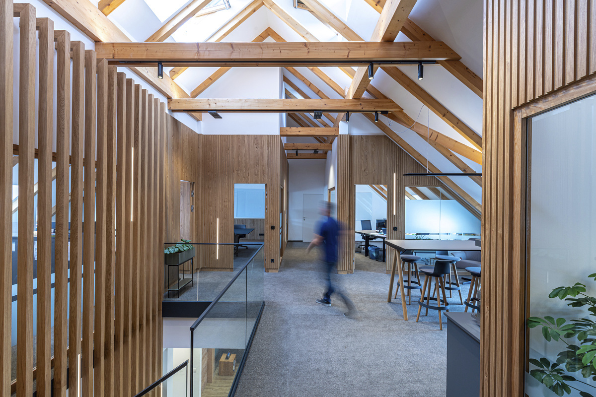 WLK Energy GmbH office featuring ERCO Jilly downlights and Uniscan spotlights for flexible lighting.