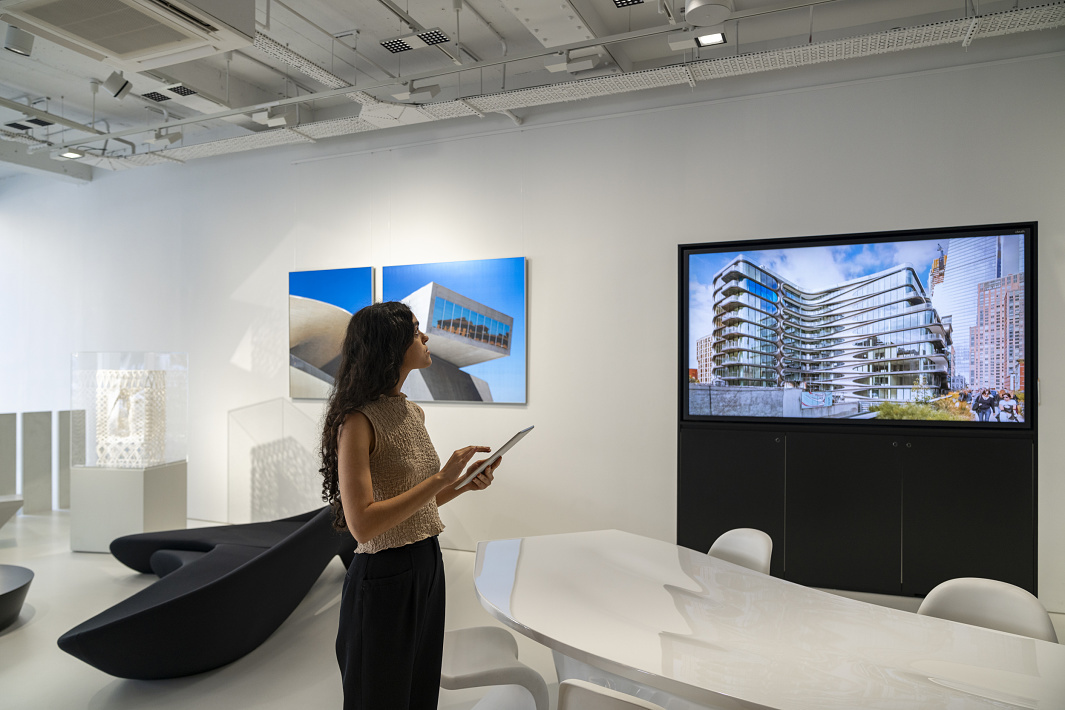 ERCO lighting at Zaha Hadid office, London, supporting responsive design and staff wellbeing.