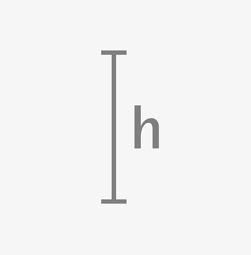 Height symbol for ERCO downlights on track.