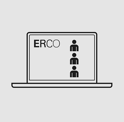ERCO career portal for pupils and students shown on a laptop.